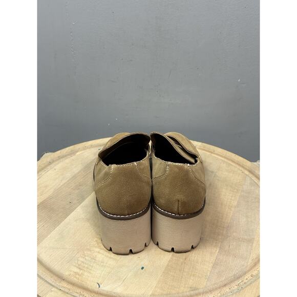Blondo Chunky Dulce Loafers Womens 9.5 Tan Waterproof‎ Suede Neutral B3614 - Picture 3 of 7